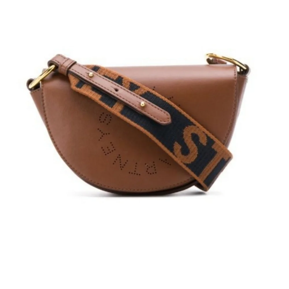 Stella McCartney Brown Logo Saddle Flap Shoulder Bag - Picture 2 of 12